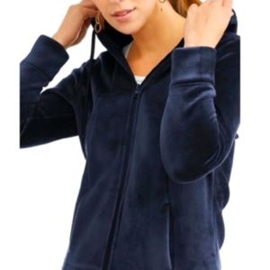 TIME and TRU Blue Cove (Navy) Plush Velour Hoodie Jacket Women’s Size 8-10